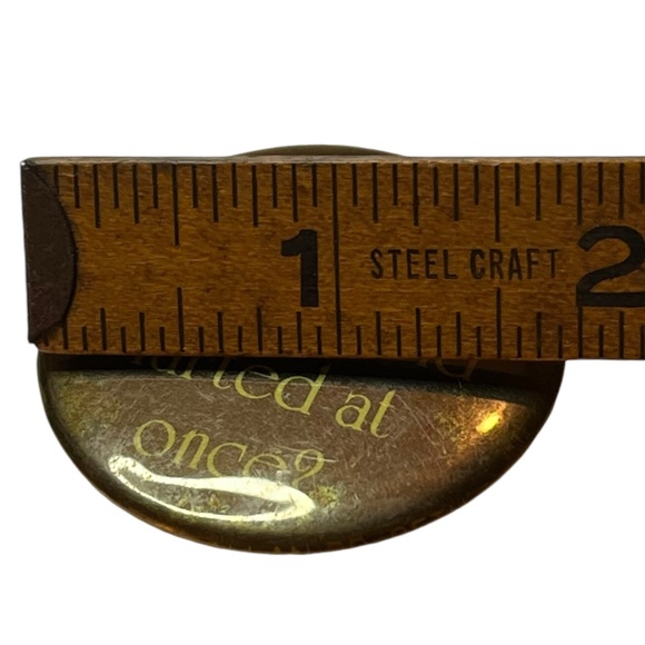 Vintage What if the Whole World Farted At Once Novelty Pin-Back Button, ~1.75" - Picture 3 of 3